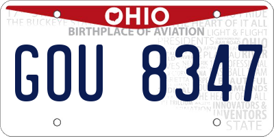 OH license plate GOU8347