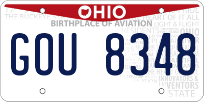 OH license plate GOU8348