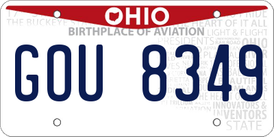 OH license plate GOU8349