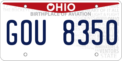 OH license plate GOU8350
