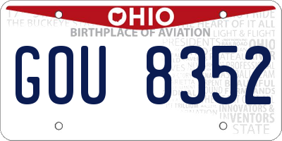 OH license plate GOU8352
