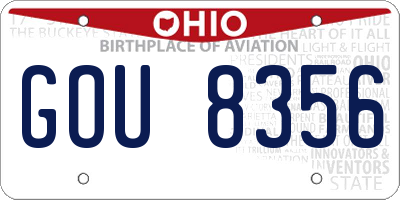 OH license plate GOU8356