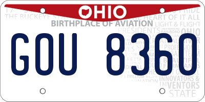 OH license plate GOU8360