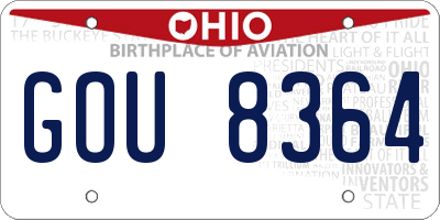 OH license plate GOU8364