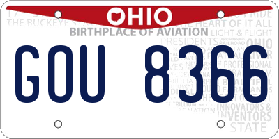 OH license plate GOU8366