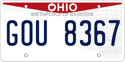 OH license plate GOU8367