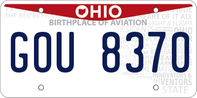 OH license plate GOU8370