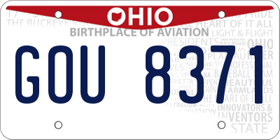 OH license plate GOU8371