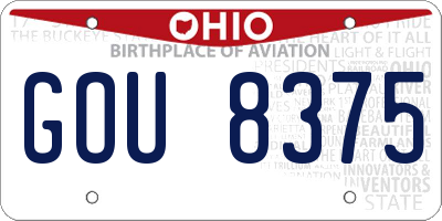 OH license plate GOU8375