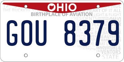 OH license plate GOU8379