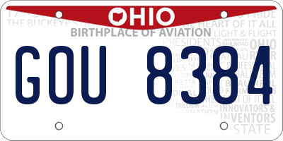 OH license plate GOU8384