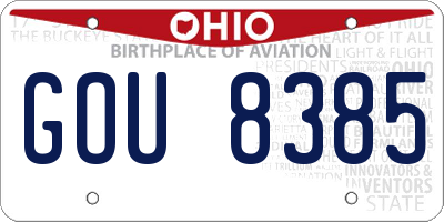 OH license plate GOU8385