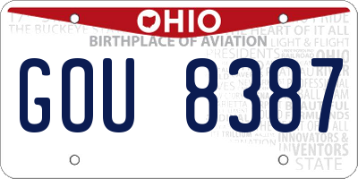OH license plate GOU8387
