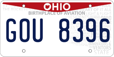 OH license plate GOU8396