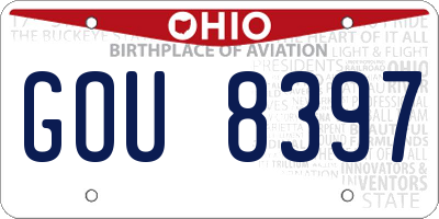 OH license plate GOU8397