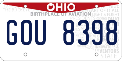 OH license plate GOU8398