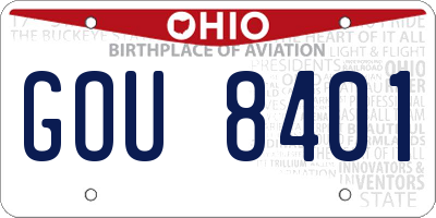 OH license plate GOU8401