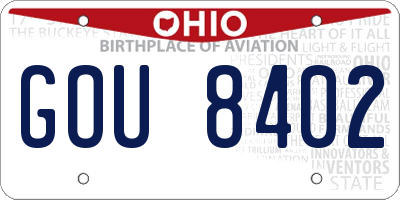 OH license plate GOU8402