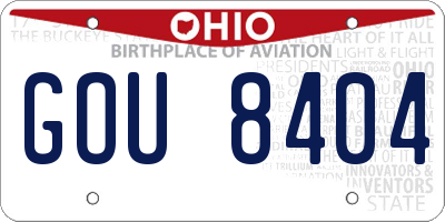 OH license plate GOU8404