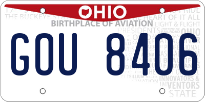 OH license plate GOU8406