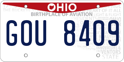OH license plate GOU8409