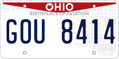 OH license plate GOU8414
