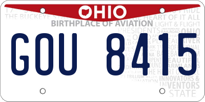 OH license plate GOU8415