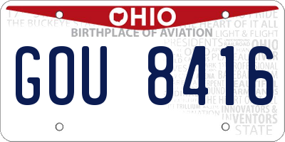 OH license plate GOU8416
