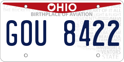 OH license plate GOU8422
