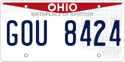 OH license plate GOU8424