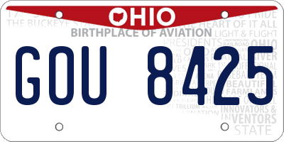 OH license plate GOU8425