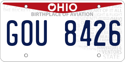 OH license plate GOU8426