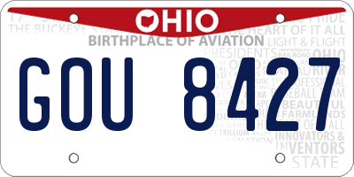 OH license plate GOU8427