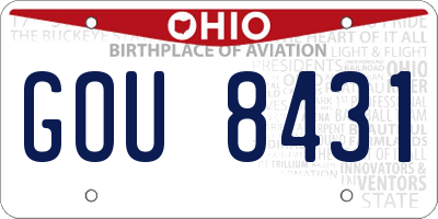 OH license plate GOU8431
