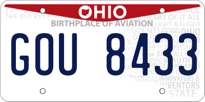 OH license plate GOU8433
