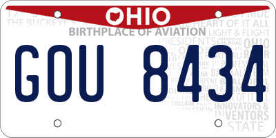 OH license plate GOU8434