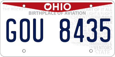 OH license plate GOU8435