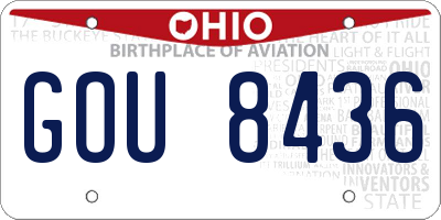 OH license plate GOU8436