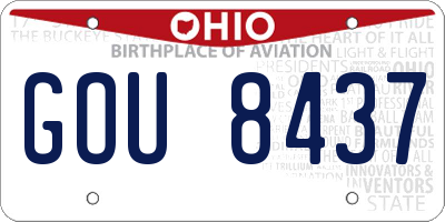 OH license plate GOU8437