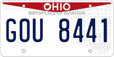 OH license plate GOU8441
