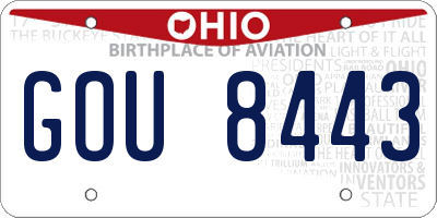OH license plate GOU8443