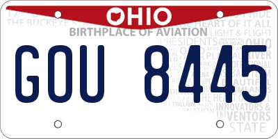 OH license plate GOU8445
