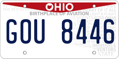 OH license plate GOU8446