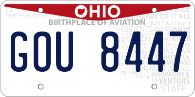 OH license plate GOU8447