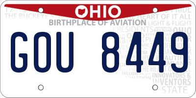 OH license plate GOU8449