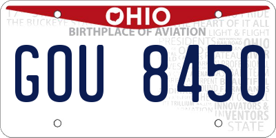 OH license plate GOU8450