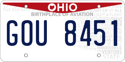 OH license plate GOU8451