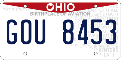 OH license plate GOU8453