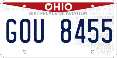 OH license plate GOU8455