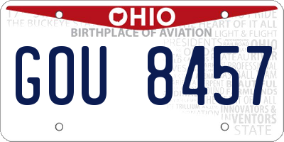OH license plate GOU8457